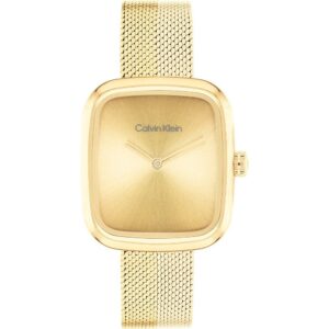Relógio Calvin Klei Dourado Adore GP 30mm GP Dial Malha Mesh 25100099