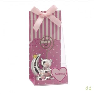 Porta-foto/Marcador Ursinho Rosa Lua 4BI-DHBA4210-01R