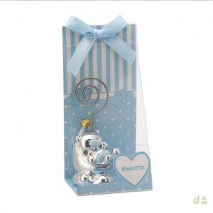 Porta-foto/Marcador Ursinho Deitado Azul Lua 4BI-DHBA4210-02A