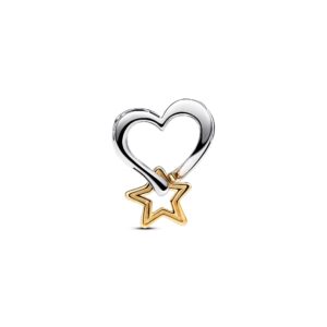 Encaixe Pandora Shine Heart and Star Dual Tone 763513C00
