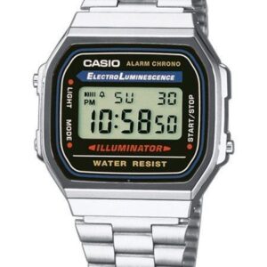 Relógio Casio Digital T.Aço M.Pr A168WA-1YES