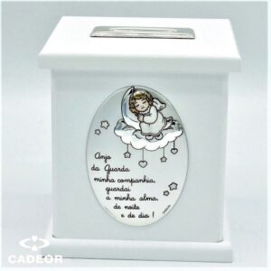 Mealheiro Com Música Oração Anjo Guarda Paralelipípedo Branco 9X9 A382/948B