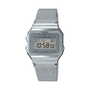 Relógio Casio Prateado Malha Mesh A700WEM-7AEF