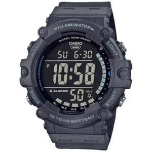 Relógio Casio Collection Digital Cinza WR100M 5 Alarmes AE-1500WH-8BVEF