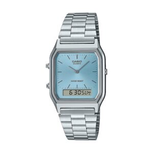Relógio Casio Vintage Edgy M. Azul Clarinho AQ-230A-2A1MQYES