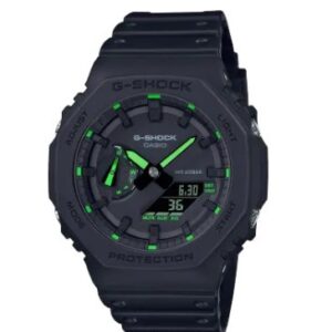 Relógio Casio G-Shock Anadigi Preto Ponteiros Verdes GA-2100-1A3ER