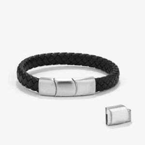 Pulseira Radiant Homem Trama Preto/Prata RH000296
