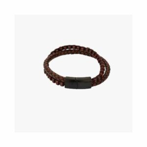 Pulseira Radiant Sierra Contas Castanha Dupla Aço Negro RH000318