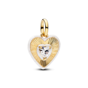 Berloque Pandora Me Shine Heart 14K Gldpltd Medallion Zirconias 764409C01