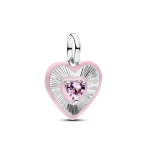 Berloque Pandora Heart Medallion Orchid Pink Crystal Enamel 794409C01