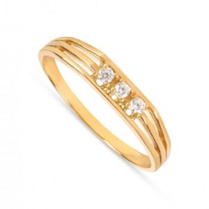 Anel FR 3 Zircons Garras Aro Triplo Quinado OOAN006263