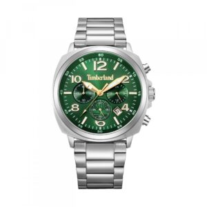 Relógio Timberland Denniys Bay 3h/verde b/aço prateado TDWIG0068502