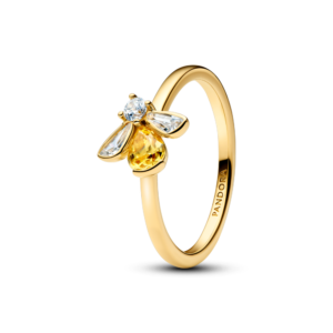 Anel Pandora Shine Bee 14k gold-Plated Vibrant Yellow Zirconias 164562C01