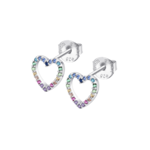 Brincos Lotus Silver Coração Aberto P. Multicolor LP3670-4/2