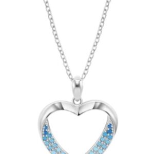 Colar Lotus Coração Aberto Tons Azul LP3718-1/1