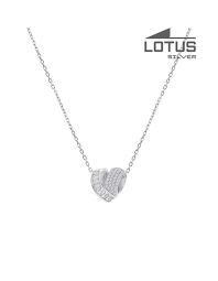 Colar Lotus Silver Coração Zirc Baguete LP3844-1/1