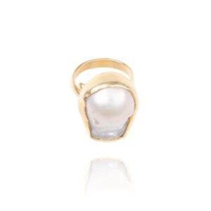 Anel AIM Bold II Dourado Perola PRAN.810