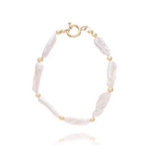 Pulseira Aim Bold IV Dourado Perolas Disformes PRP.1460