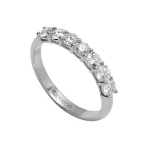 Anel Monseo Ouro Branco 7 Brilhantes Memória AN2602.119231