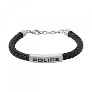 Pulseira Police Skyfall pele preta 190+25mm PEAGB0079604