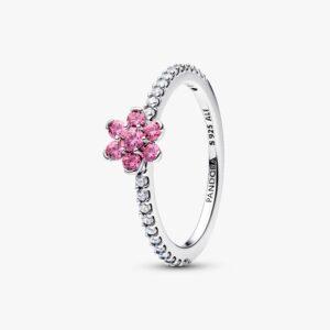 Anel Pandora Pink Flower Zircónias 194499C02