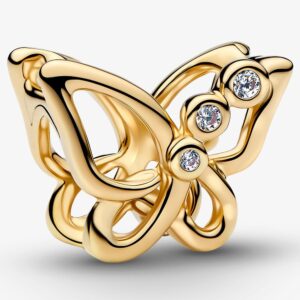 Encaixe Pandora Shine Butterfly 14k Gold Plated Zircónias 764369C01