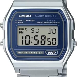 Relógio Casio Digital T.Aço M. Azul Escuro A158WEA-2EF