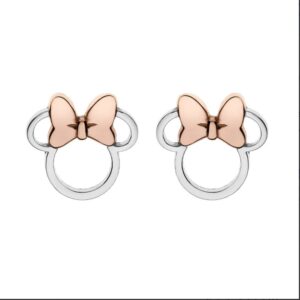 Brincos Disney Bicolor Mickey Mouse Minnie Laço ES00004TL.CS AG005B