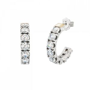 Brincos Tashi Ouro e Prata Memória Branca Torn MT.AR.0108.0006