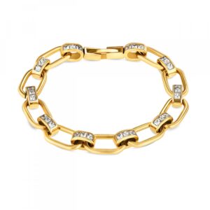 Pulseira One S Chess Crystal Gold OJCHB01G