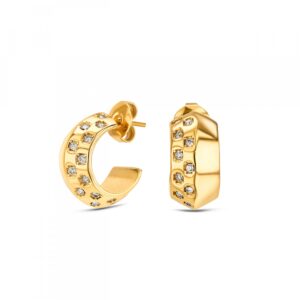 Brincos One S Chess Crystal gold OJCHE02G