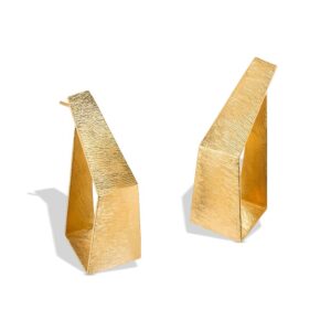 Brincos Bruno Rocha Dourado Origami Torn PBR088/15