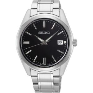 Relógio Seiko Neo classic Quartzo Preto V. Safira Aço SUR311P1