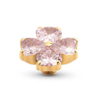 Encaixe Melano TW Heart Clover GD Diamond Light Pink TMG1GDCZ405