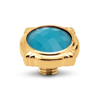 Encaixe Melano VI Vintage button GD Blue Turquoise VM95GDCZ431