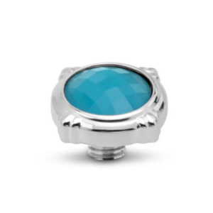 Encaixe Melano VI Vintage button SS blue Turquoise VM95SSCZ431